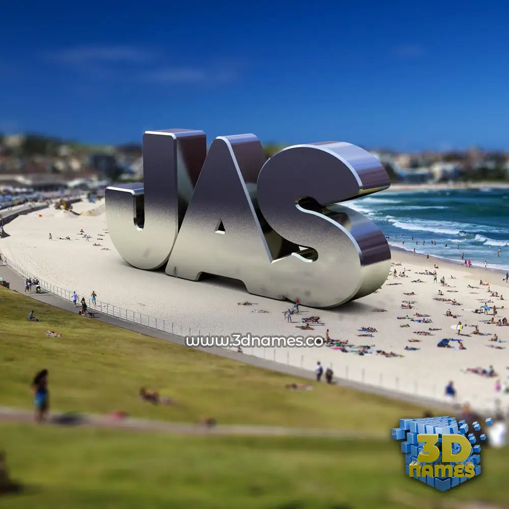 jas in Bondi Beach style - 3D name wallpaper