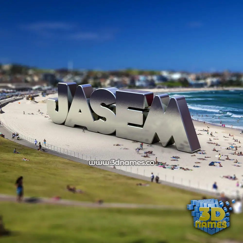 jasem in Bondi Beach style - 3D name wallpaper
