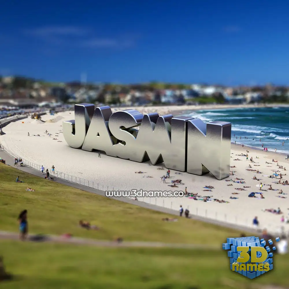 jasmin in Bondi Beach style - 3D name wallpaper