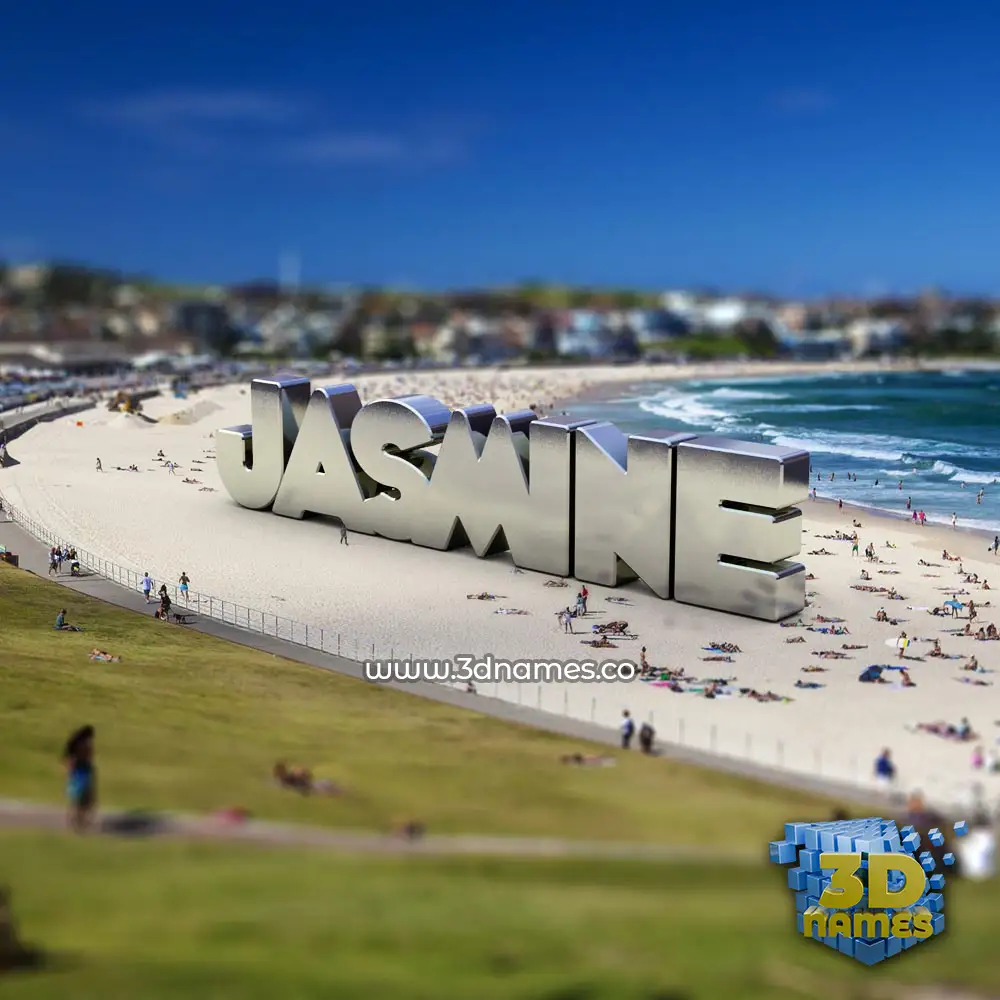 jasmine in Bondi Beach style - 3D name wallpaper