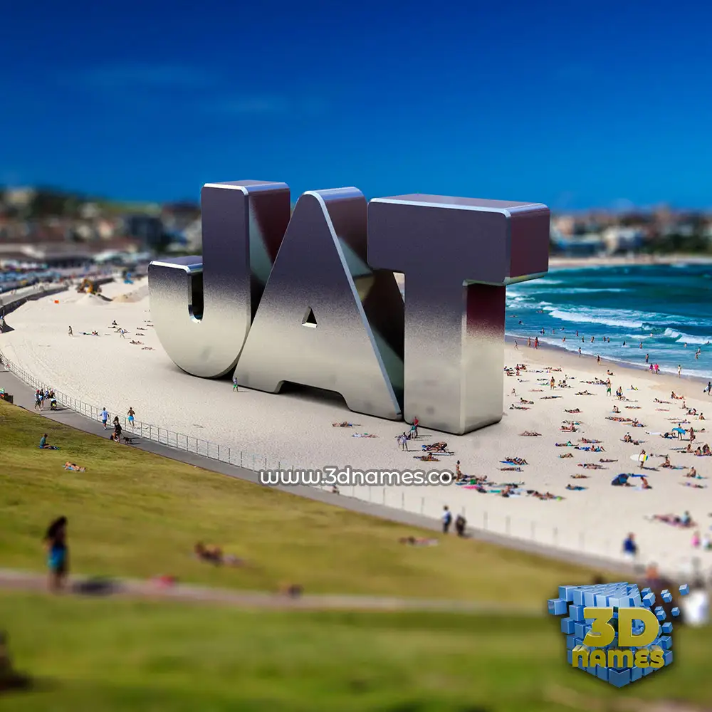 jat in Bondi Beach style - 3D name wallpaper