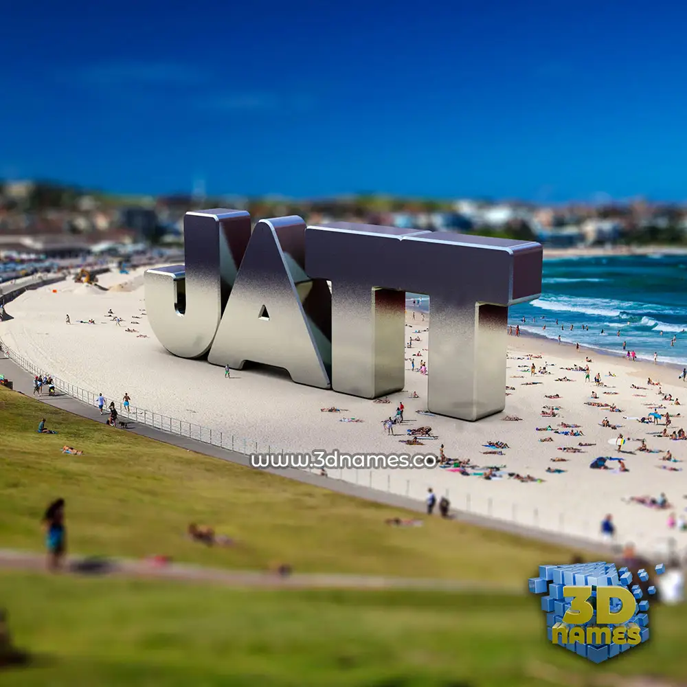 jatt in Bondi Beach style - 3D name wallpaper