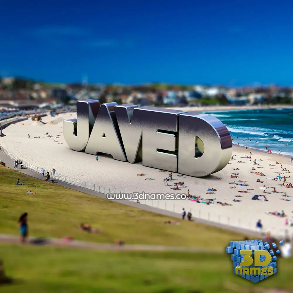 javed in Bondi Beach style - 3D name wallpaper