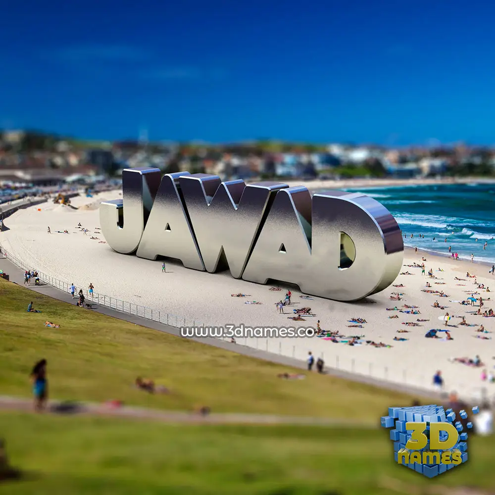jawad in Bondi Beach style - 3D name wallpaper