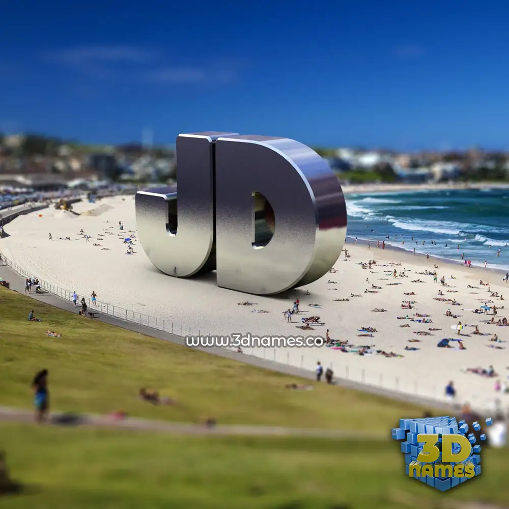 jd in Bondi Beach style - 3D name wallpaper