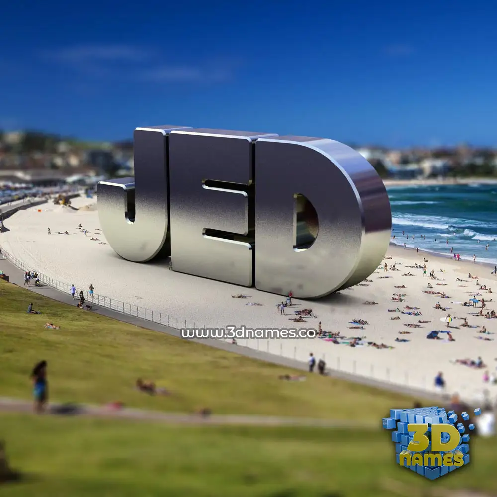 jed in Bondi Beach style - 3D name wallpaper