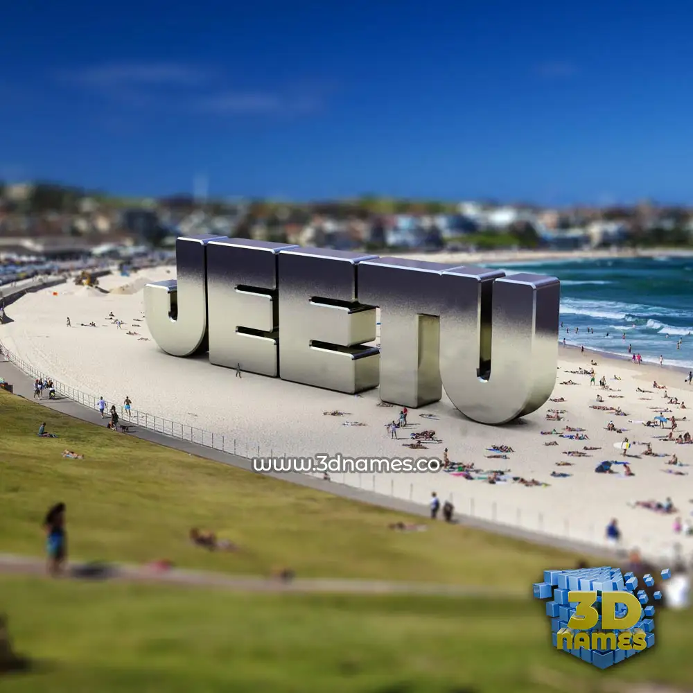 jeetu in Bondi Beach style - 3D name wallpaper