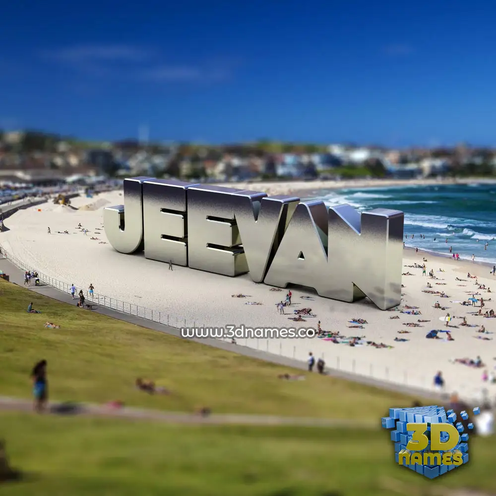 jeevan in Bondi Beach style - 3D name wallpaper