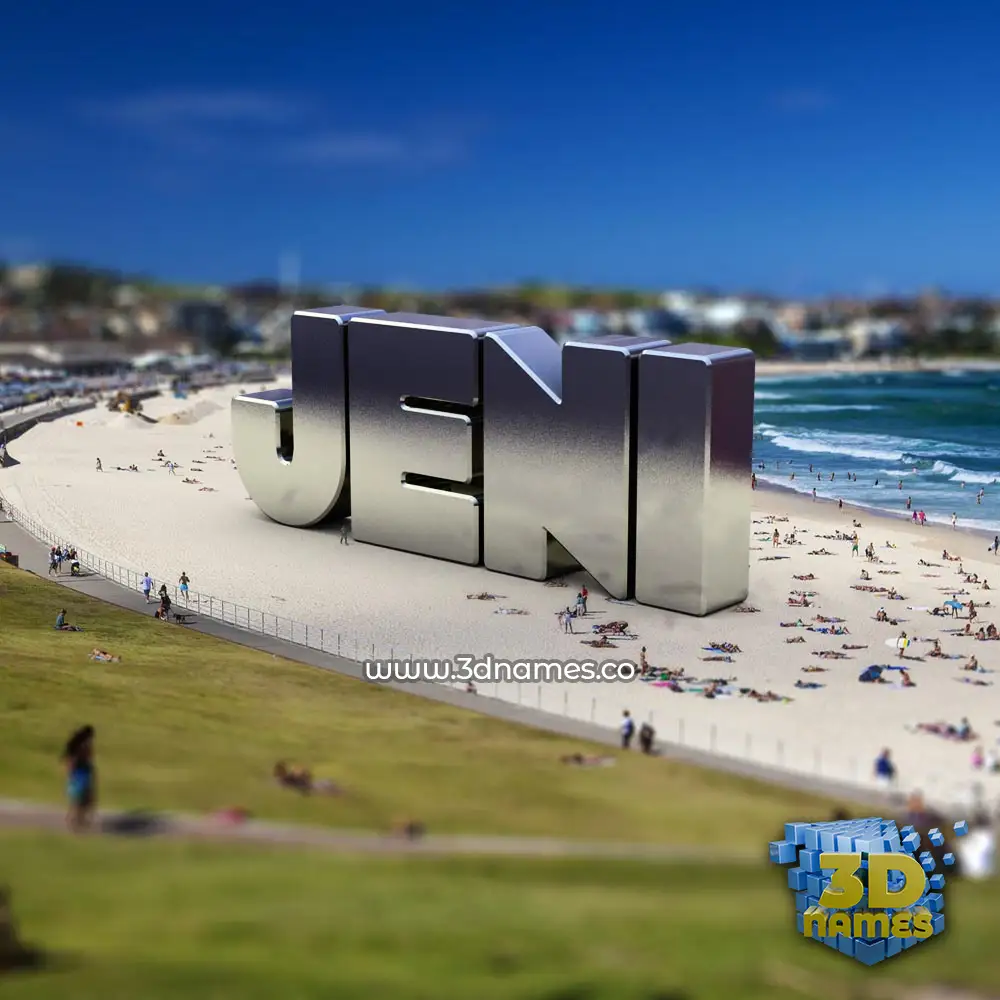 jeni in Bondi Beach style - 3D name wallpaper