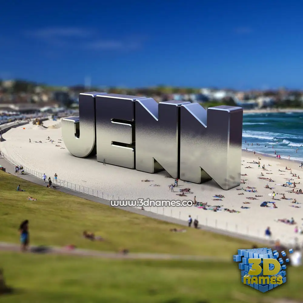 jenn in Bondi Beach style - 3D name wallpaper