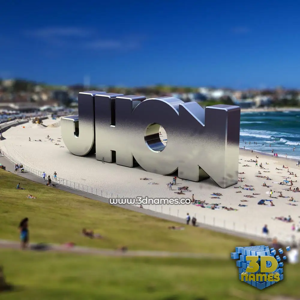 jhon in Bondi Beach style - 3D name wallpaper