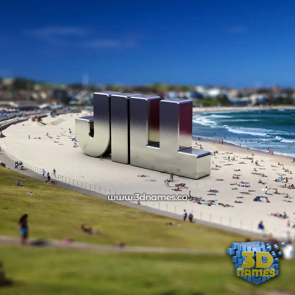 jill in Bondi Beach style - 3D name wallpaper