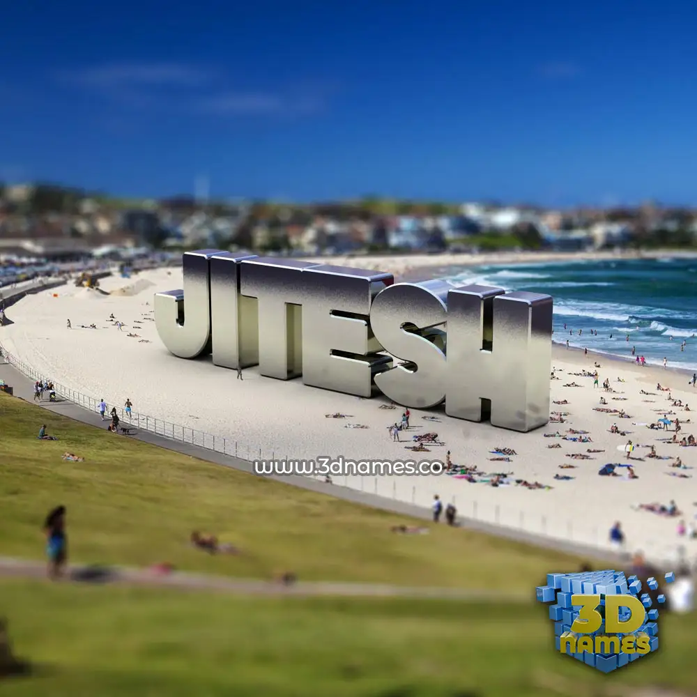 jitesh in Bondi Beach style - 3D name wallpaper