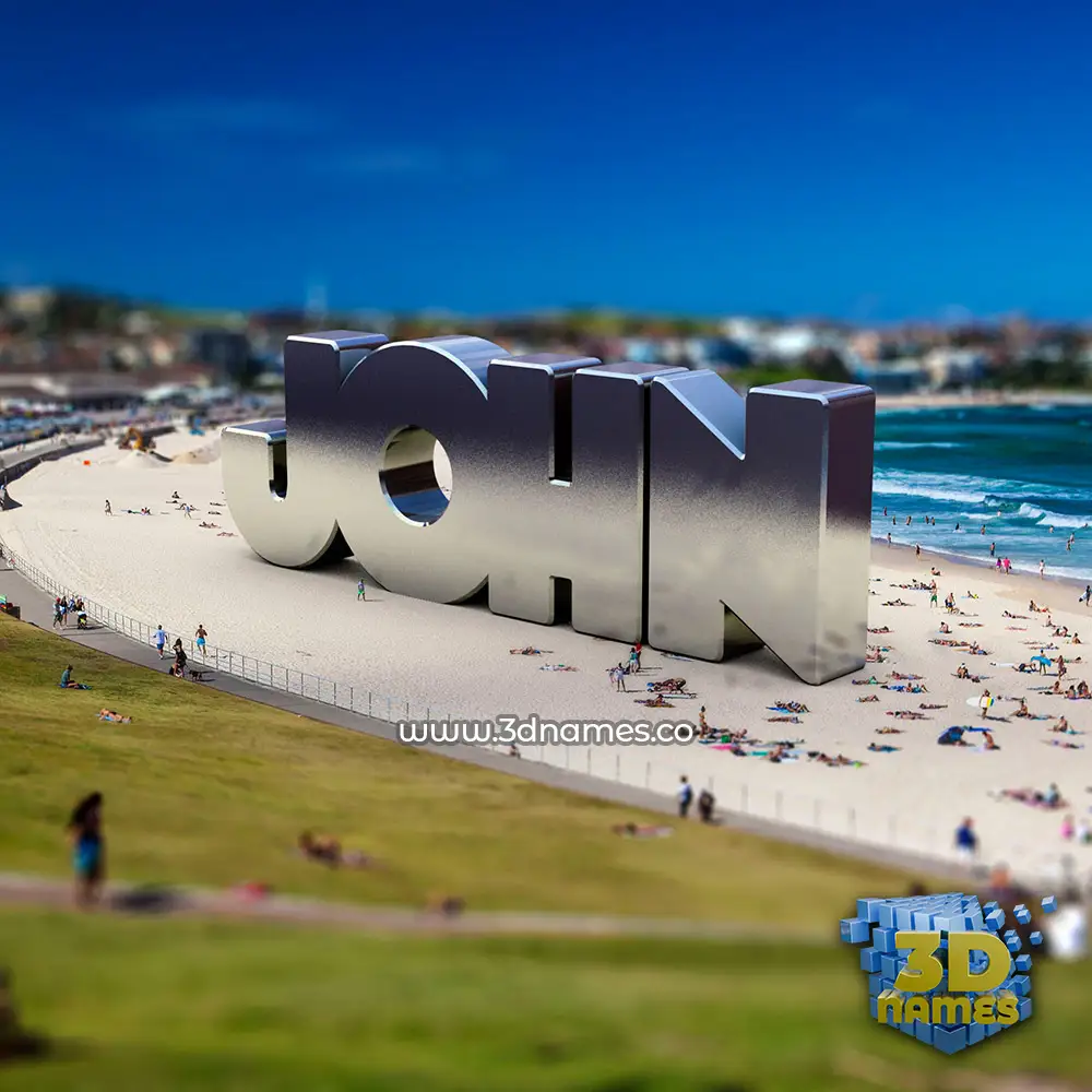 john in Bondi Beach style - 3D name wallpaper