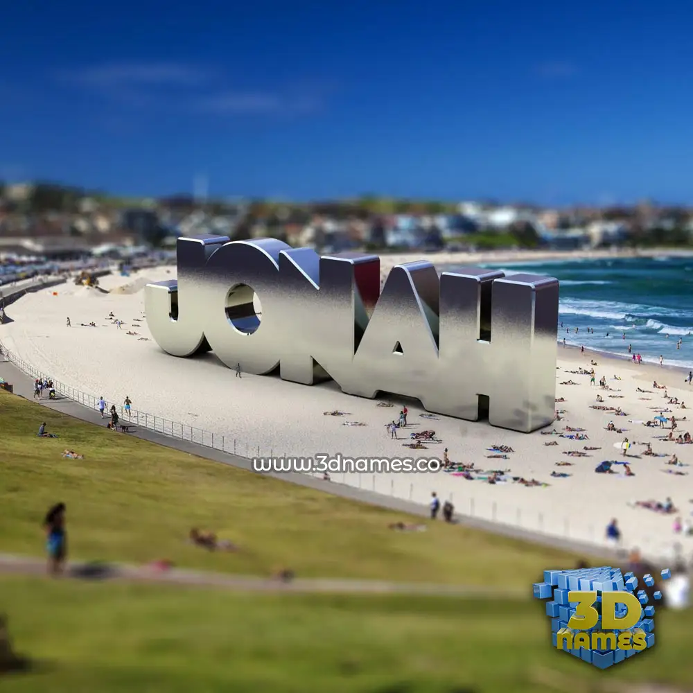jonah in Bondi Beach style - 3D name wallpaper