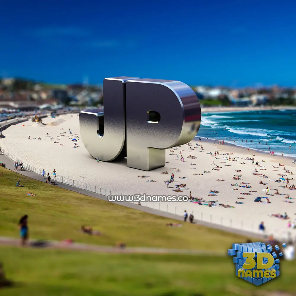 jp in Bondi Beach style - 3D name wallpaper