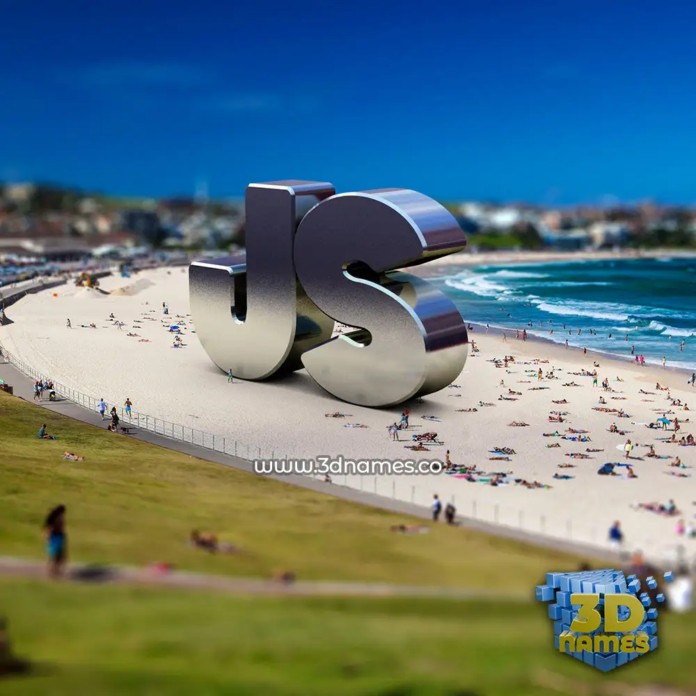 js in Bondi Beach style - 3D name wallpaper