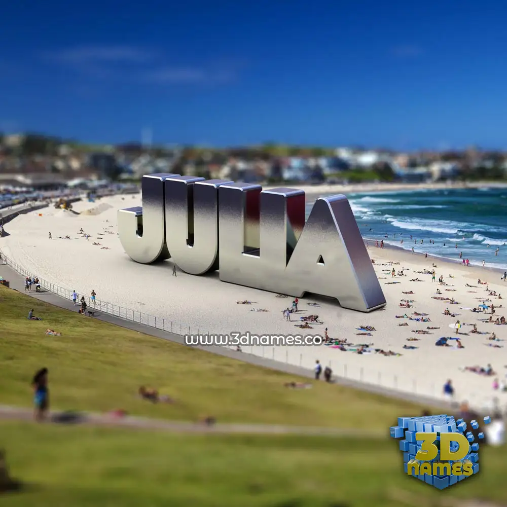 julia in Bondi Beach style - 3D name wallpaper