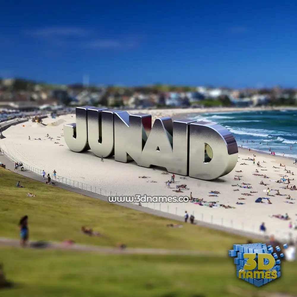 junaid in Bondi Beach style - 3D name wallpaper