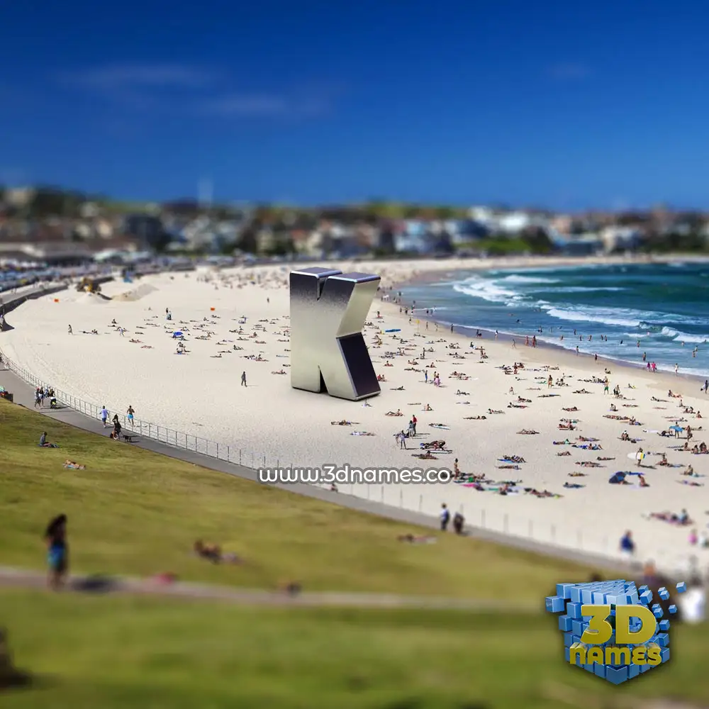 k in Bondi Beach style - 3D name wallpaper