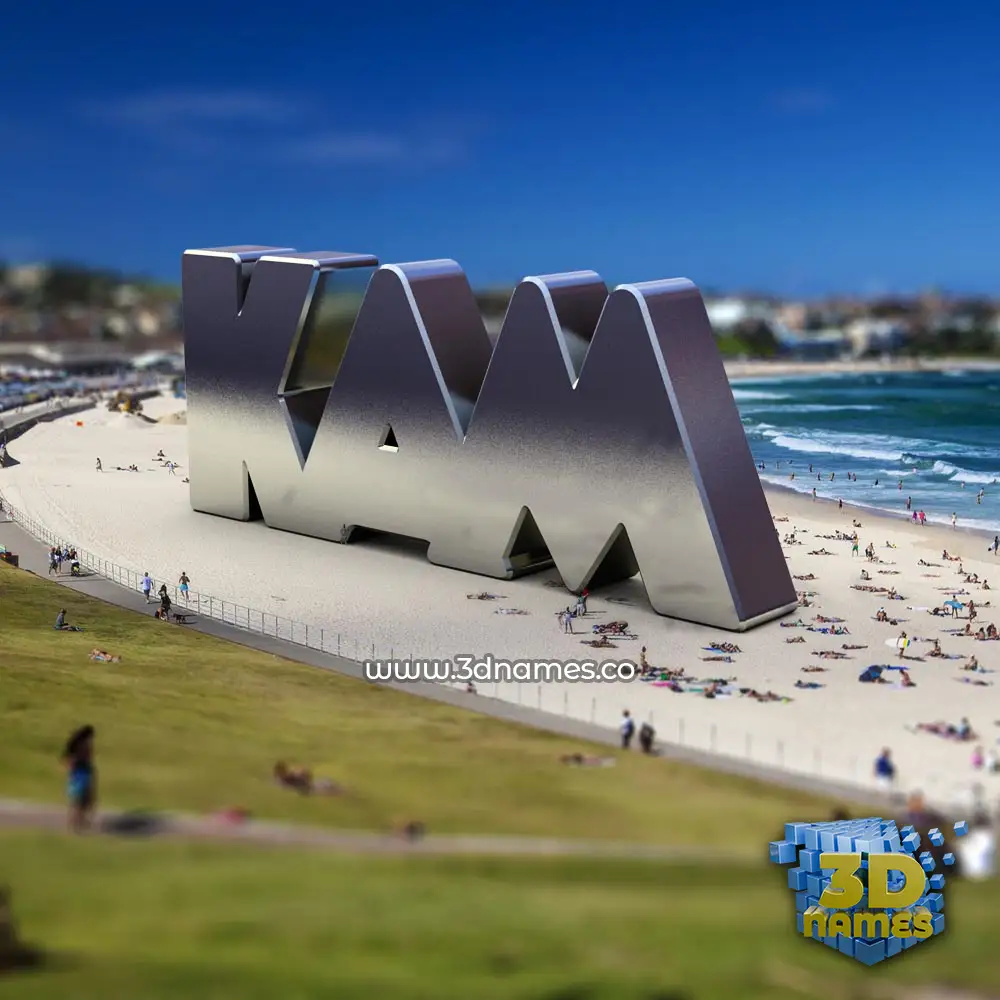 kam in Bondi Beach style - 3D name wallpaper