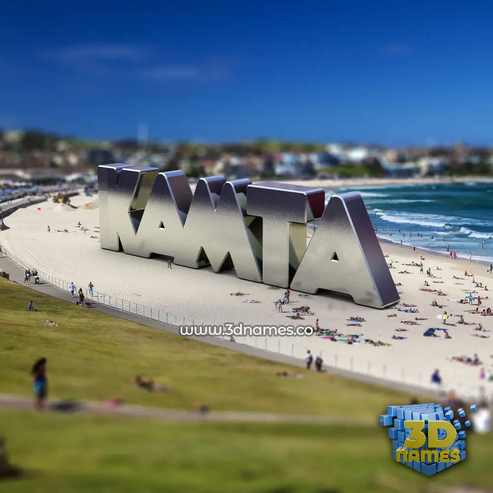 kamta in Bondi Beach style - 3D name wallpaper