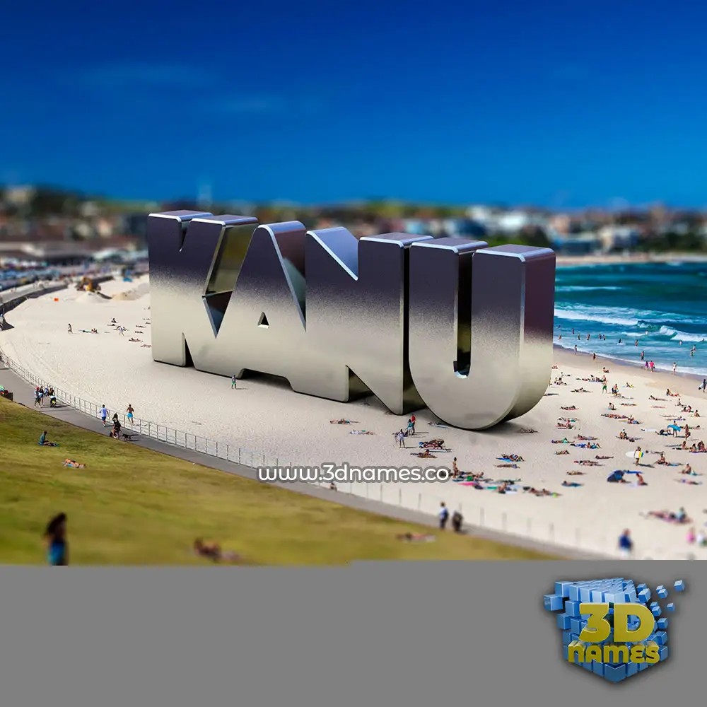 kanu in Bondi Beach style - 3D name wallpaper