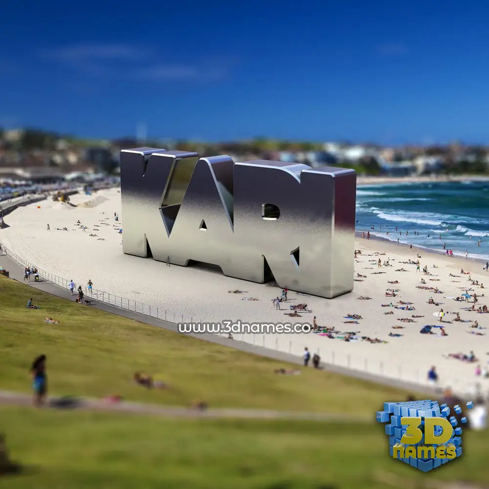 kari in Bondi Beach style - 3D name wallpaper