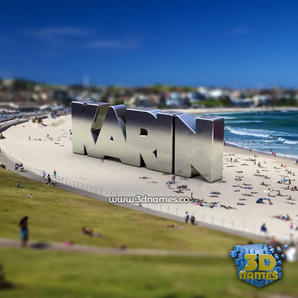karin in Bondi Beach style - 3D name wallpaper