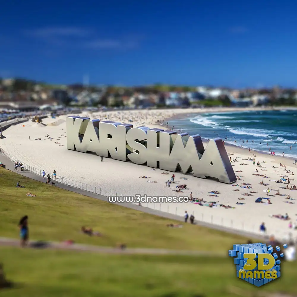 karishma in Bondi Beach style - 3D name wallpaper