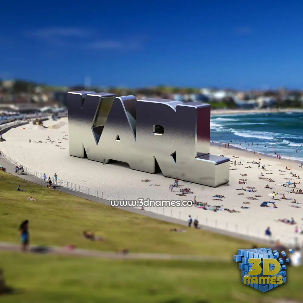 karl in Bondi Beach style - 3D name wallpaper