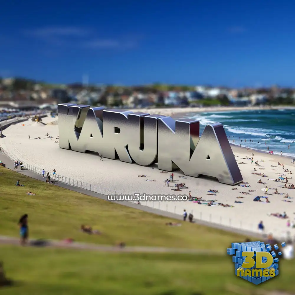 karuna in Bondi Beach style - 3D name wallpaper