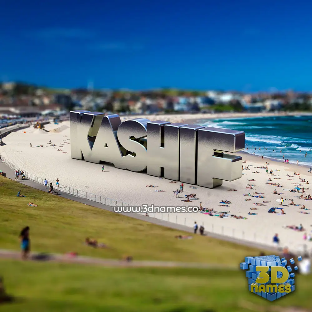 kashif in Bondi Beach style - 3D name wallpaper