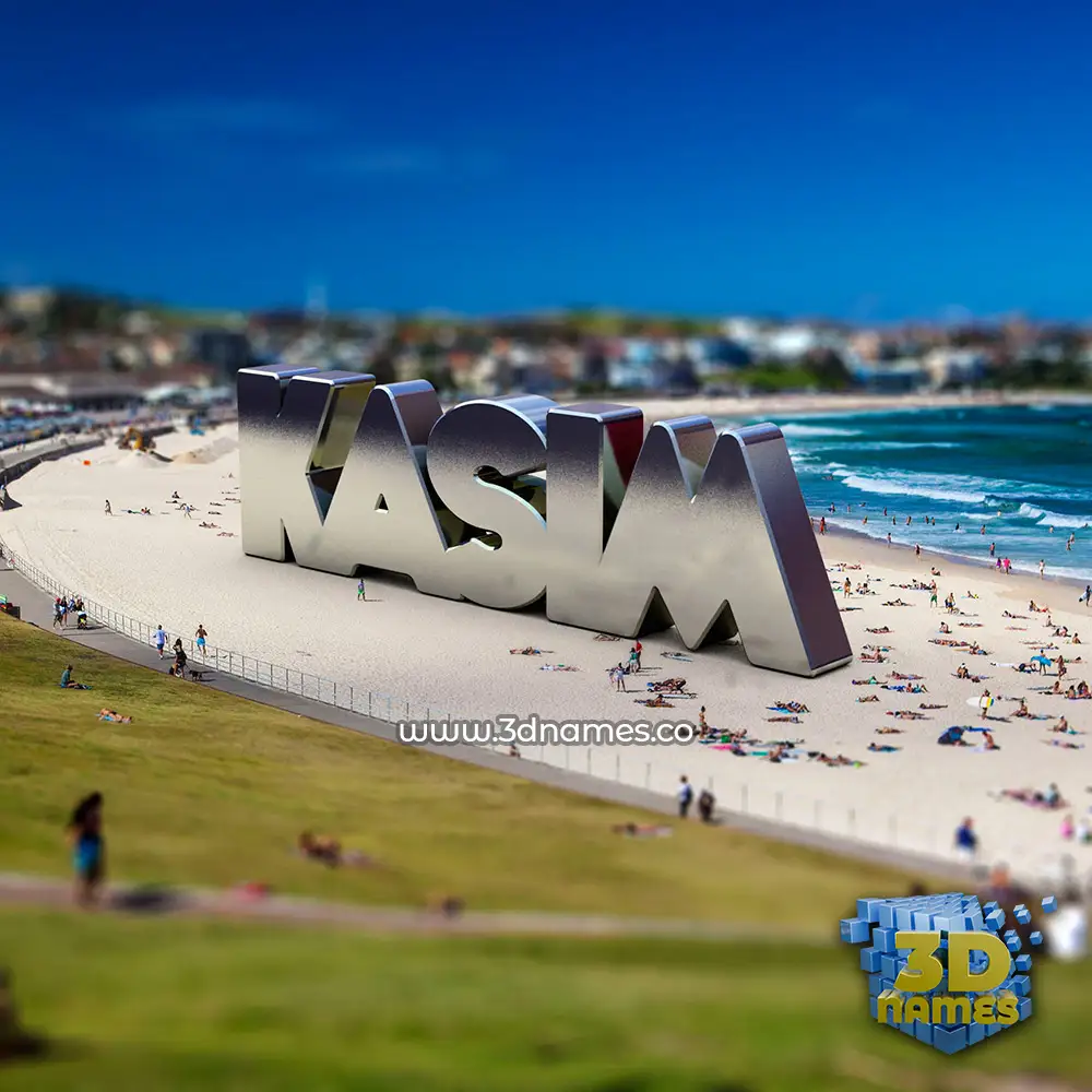 kasim in Bondi Beach style - 3D name wallpaper