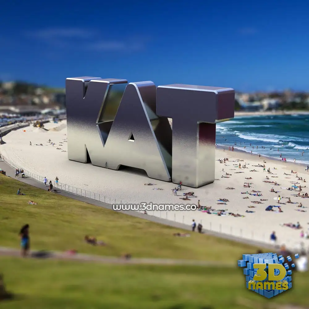 kat in Bondi Beach style - 3D name wallpaper