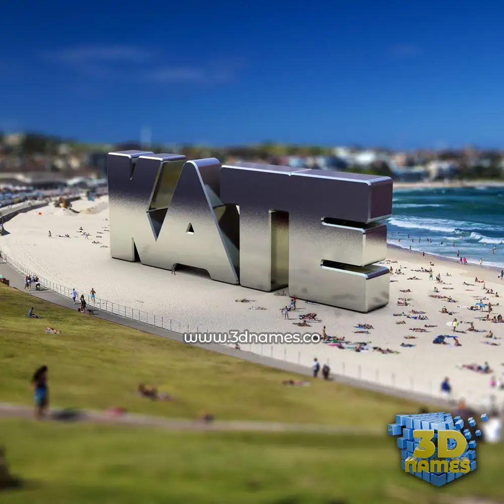 kate in Bondi Beach style - 3D name wallpaper