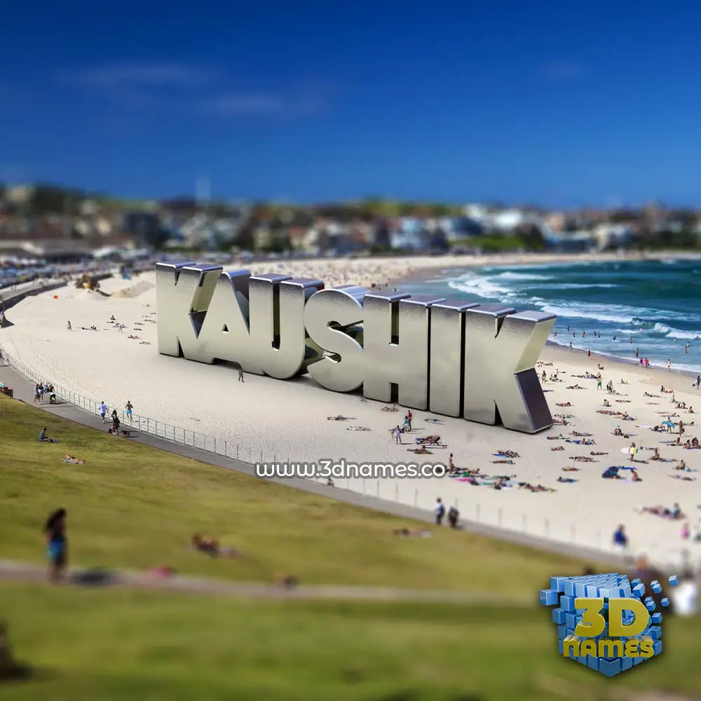 kaushik in Bondi Beach style - 3D name wallpaper