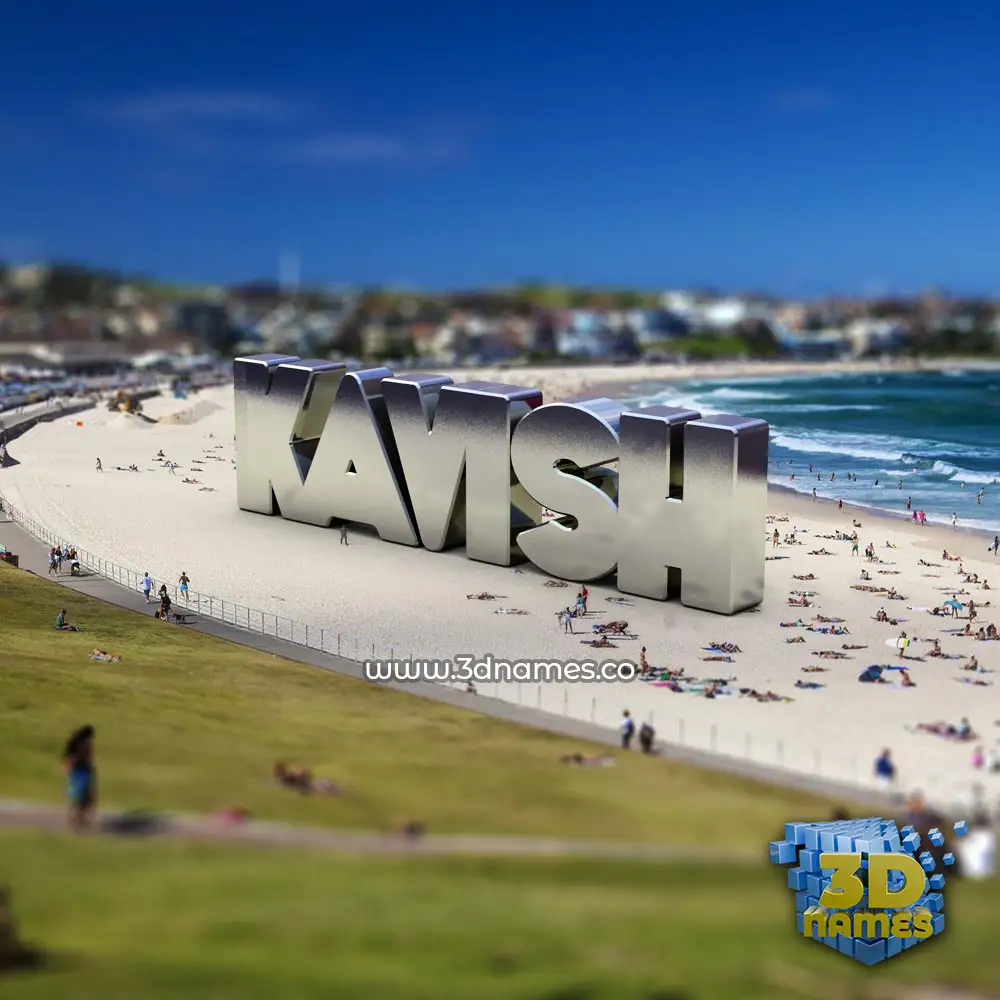 kavish in Bondi Beach style - 3D name wallpaper