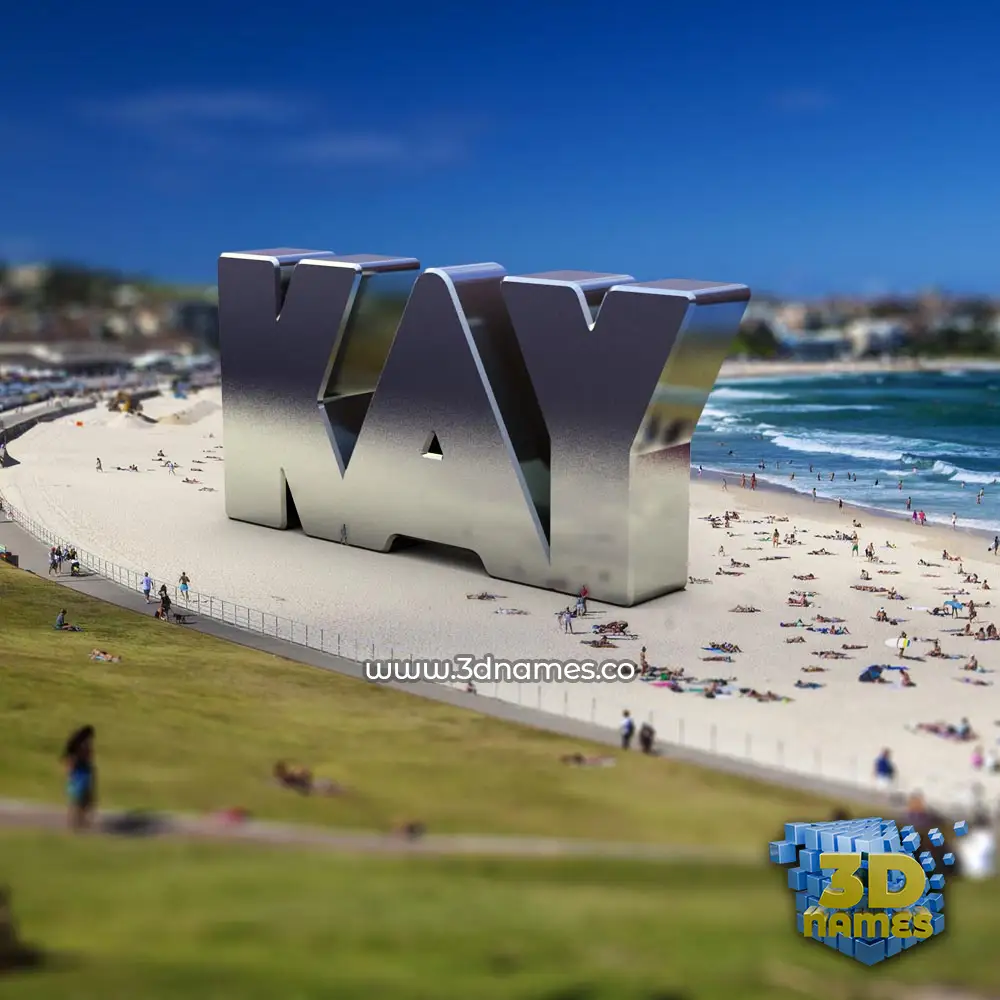 kay in Bondi Beach style - 3D name wallpaper