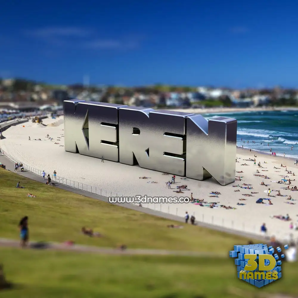 keren in Bondi Beach style - 3D name wallpaper