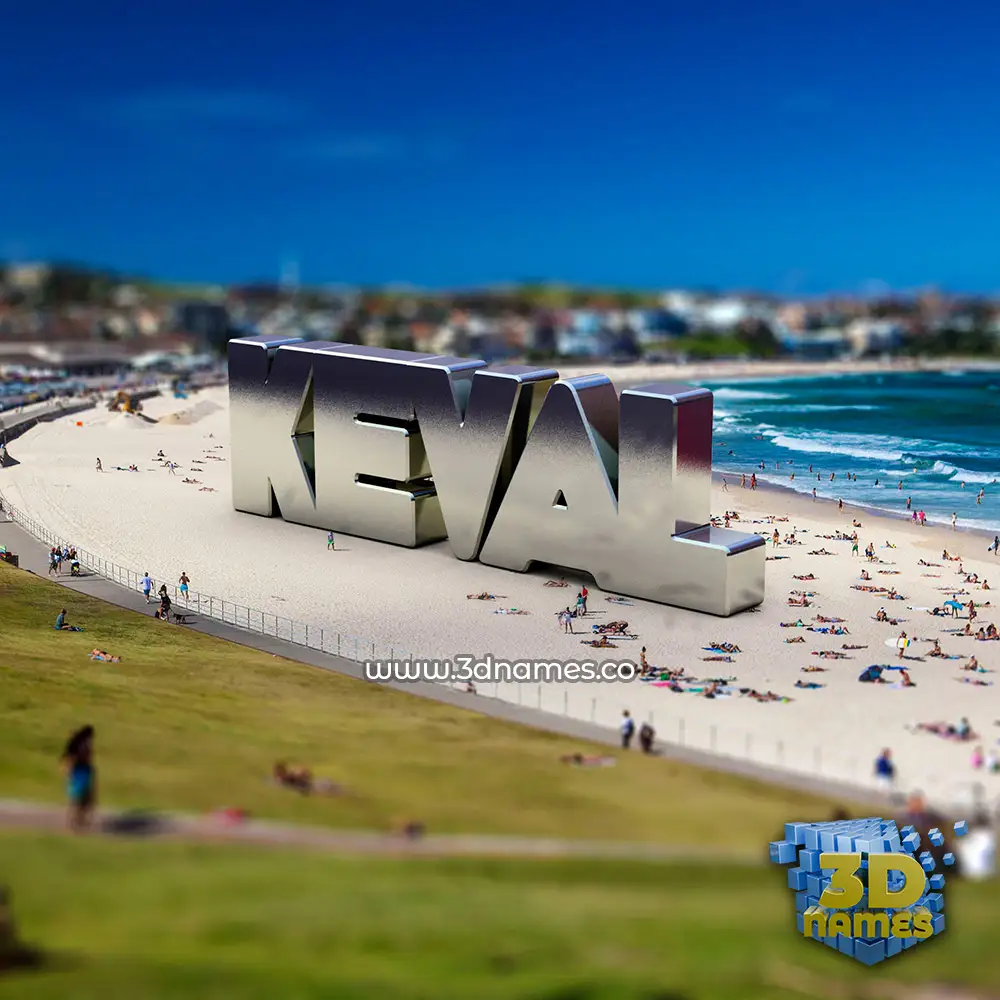 keval in Bondi Beach style - 3D name wallpaper