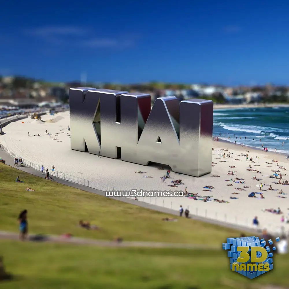 khai in Bondi Beach style - 3D name wallpaper