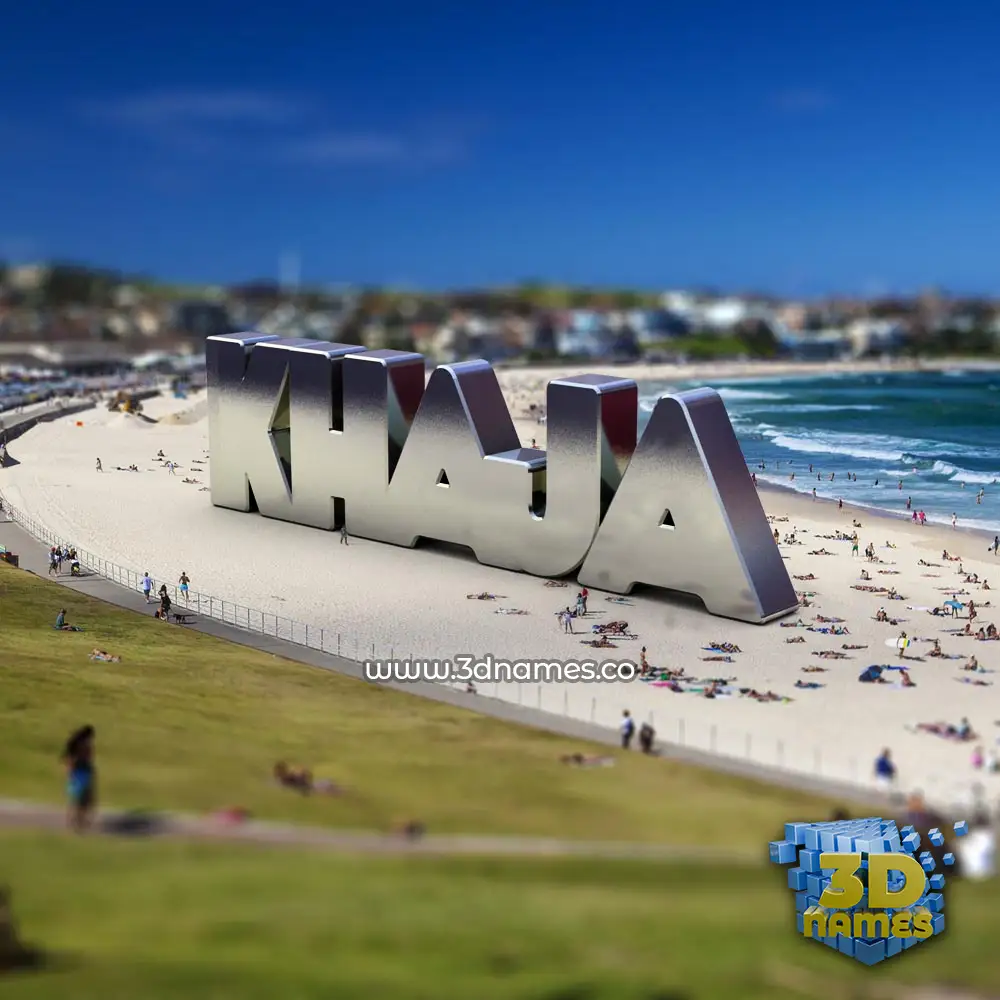 khaja in Bondi Beach style - 3D name wallpaper