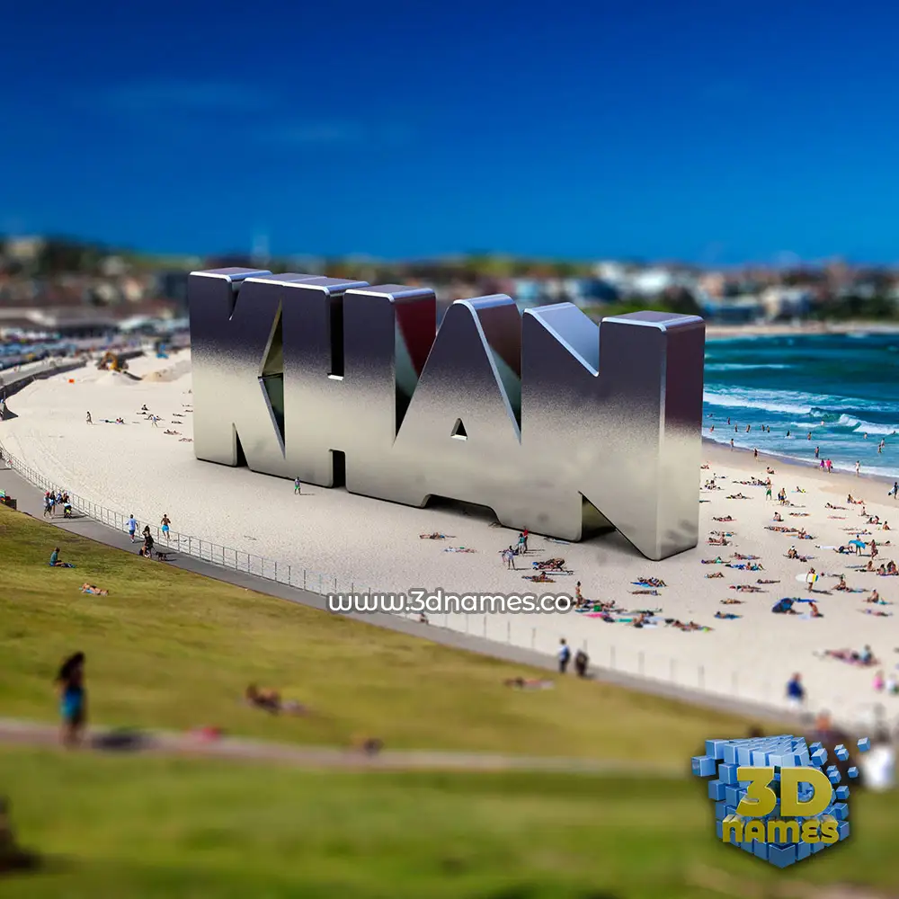 khan in Bondi Beach style - 3D name wallpaper