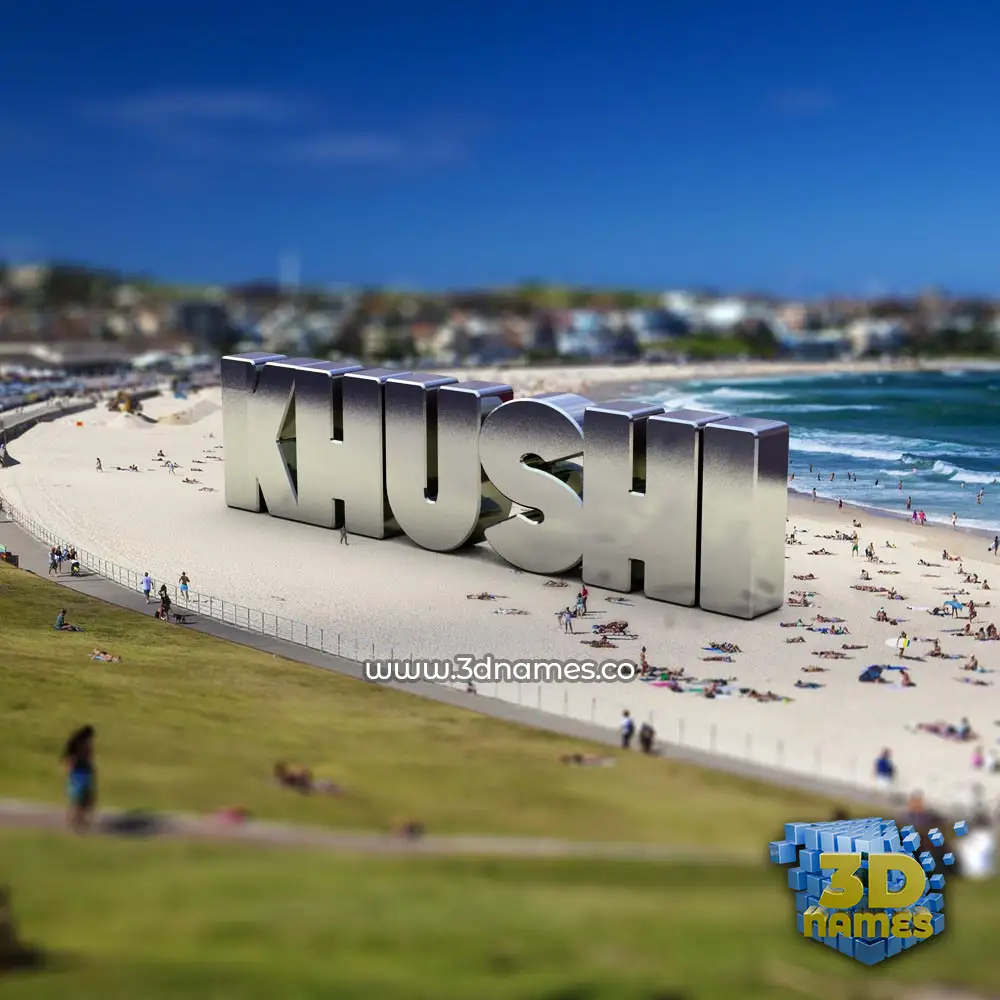 khushi in Bondi Beach style - 3D name wallpaper