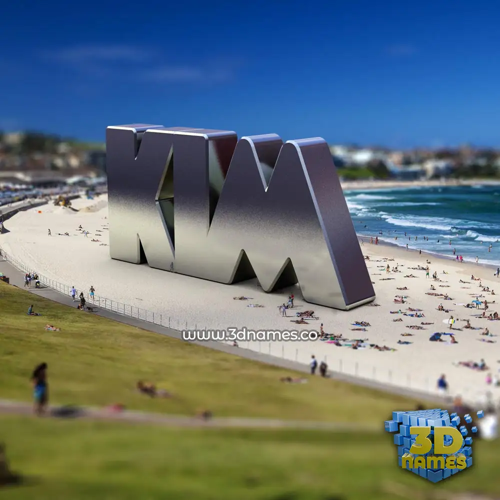 kim in Bondi Beach style - 3D name wallpaper