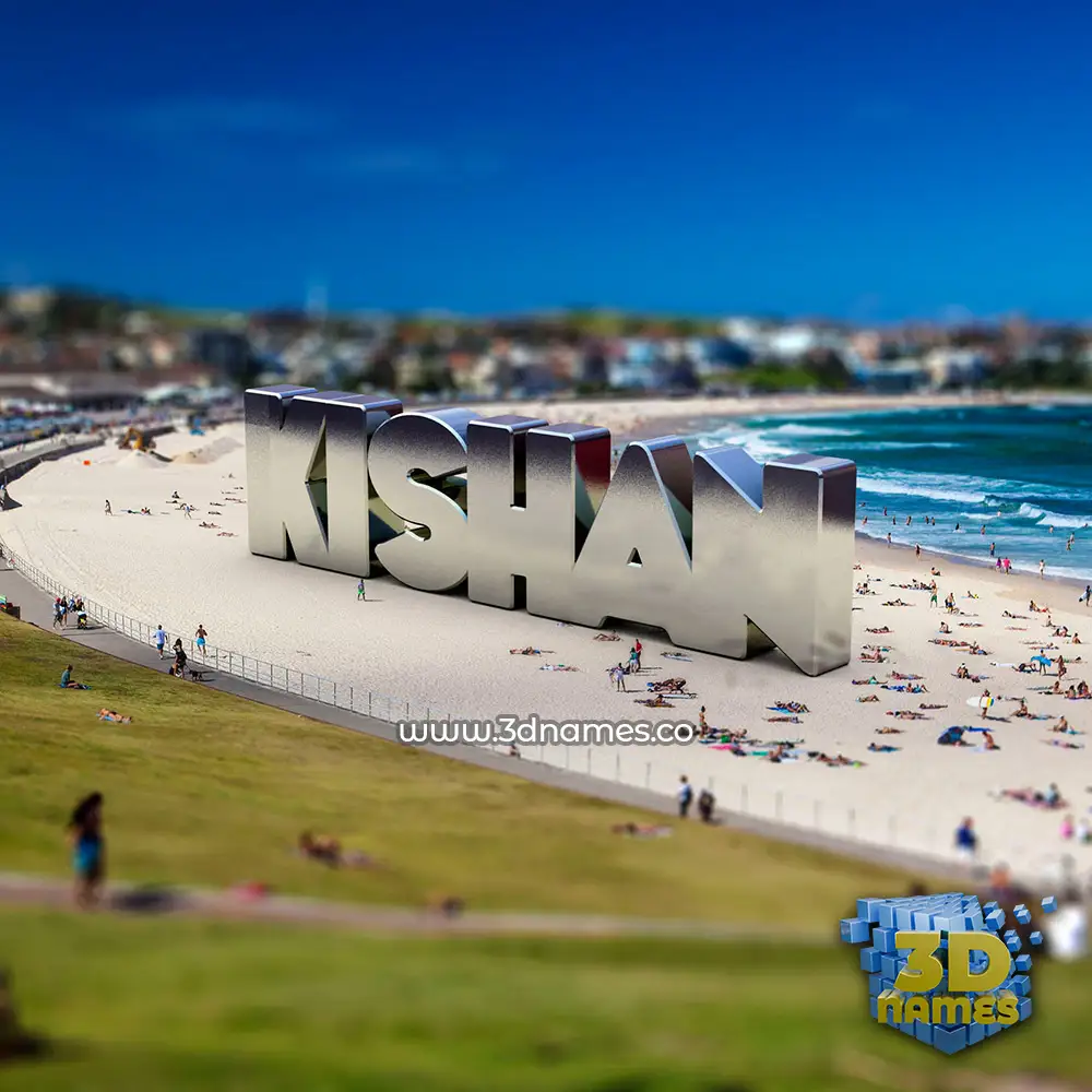 kishan in Bondi Beach style - 3D name wallpaper
