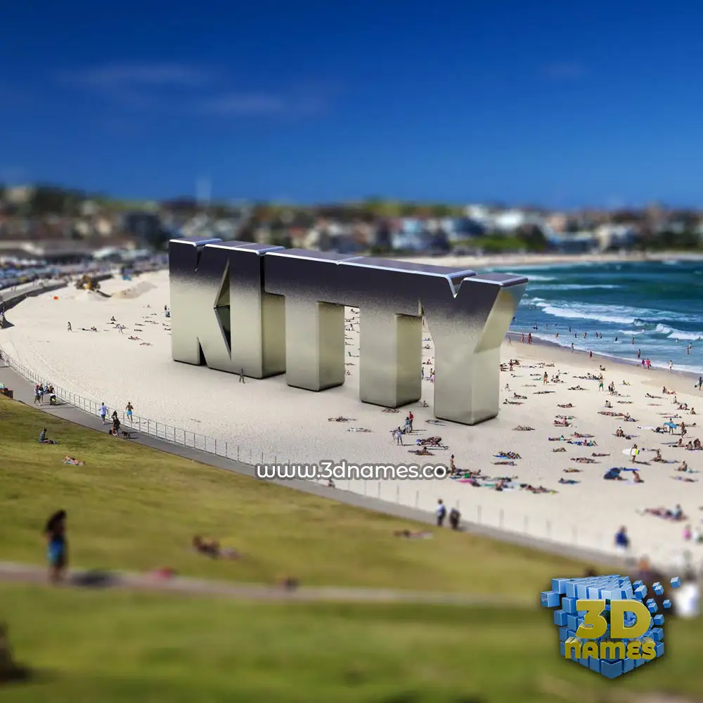 kitty in Bondi Beach style - 3D name wallpaper