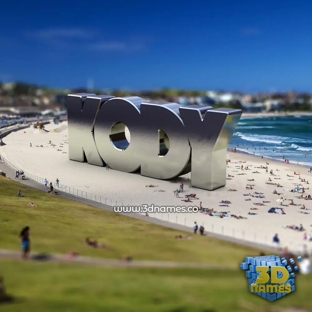 kody in Bondi Beach style - 3D name wallpaper