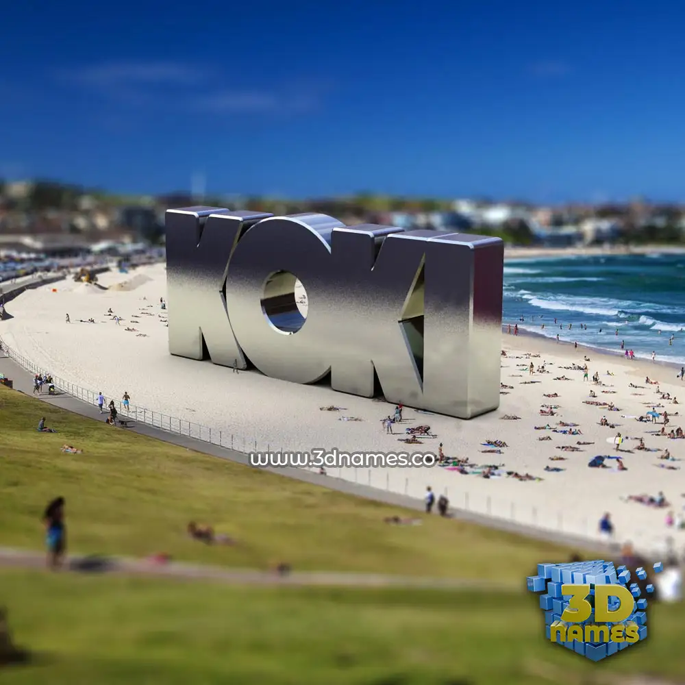 koki in Bondi Beach style - 3D name wallpaper